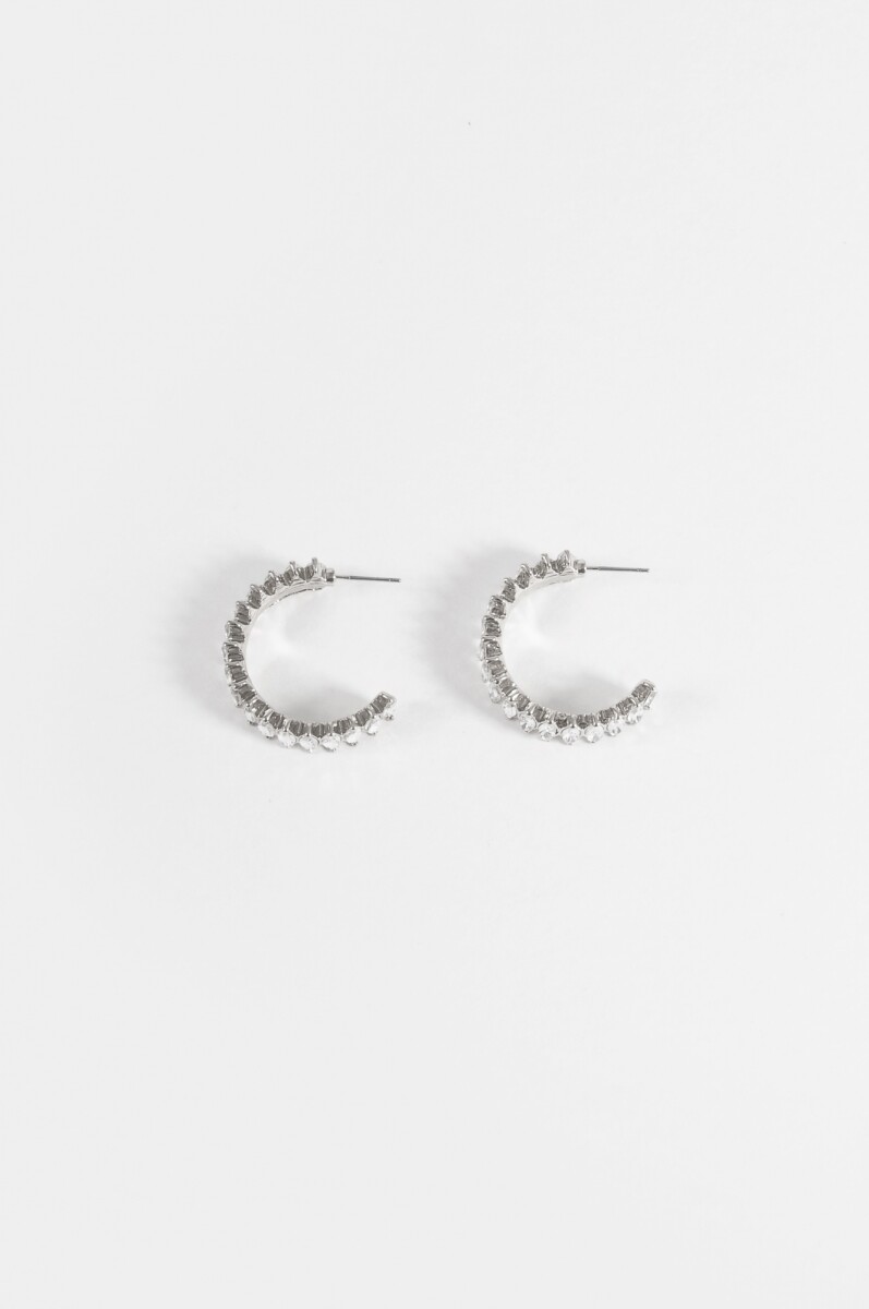 Aros strass - plateado 