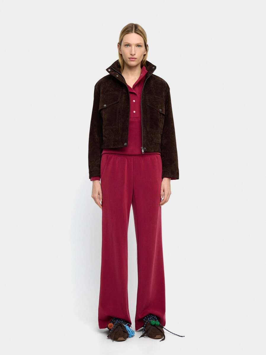 Pantalón Con Cintura Elástica Tacto Suave - rojo 