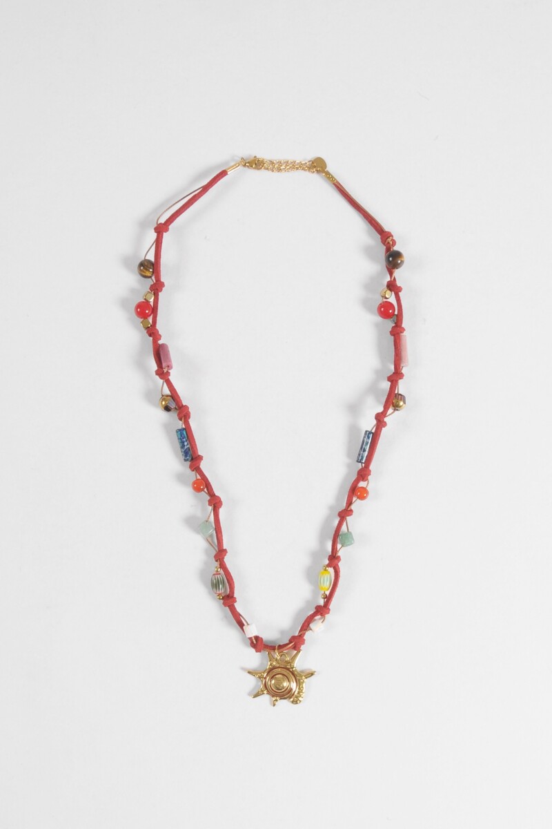 Collar cordón espiral acero dorado