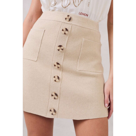 Falda Botones Beige Melange