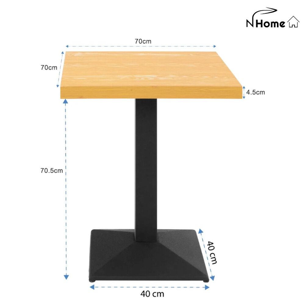 Mesa De Bar Cuadrada De Madera Y Metal Marron