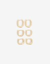 Aros Argollas Set Metal Aros Argolla Metal Bañado En Oro - Dorado