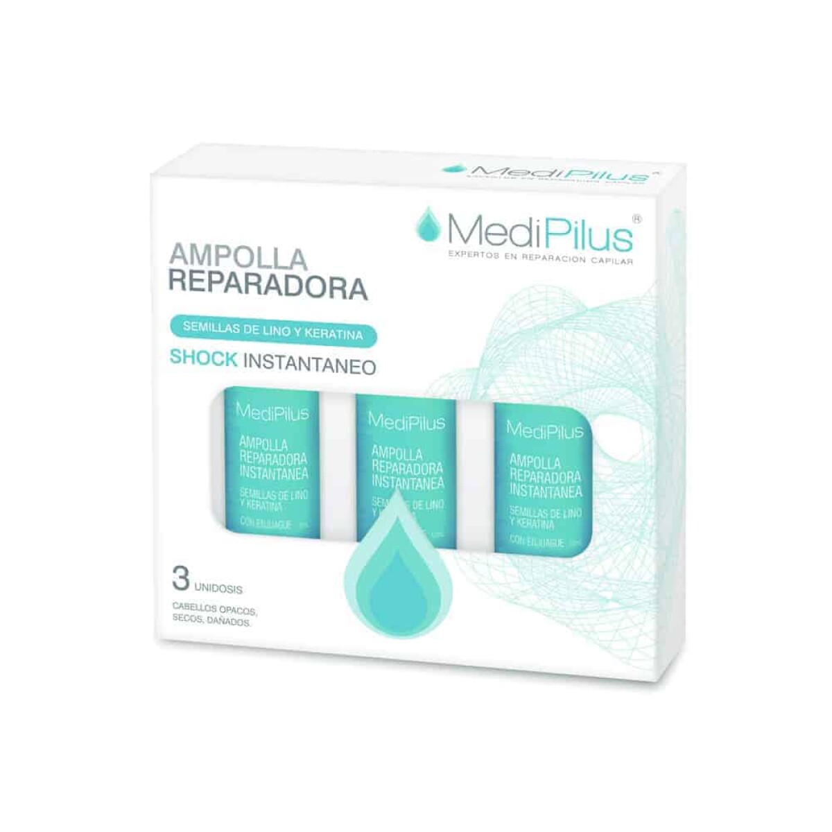 Ampolla Capilar MediPilus Reparadora Shock Instantaneo 3 Unidades 