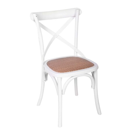 SILLA DE COMEDOR MADERA BLANCO CRUCETA