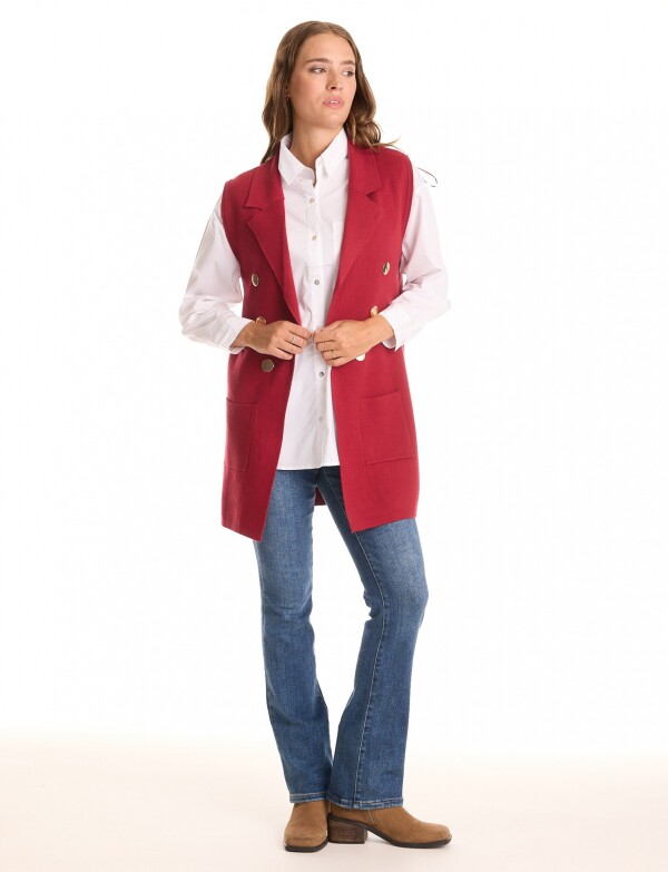 Chaleco Botones ROJO OSCURO