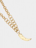 Collar Largo De Eslabones Con Colgante beige