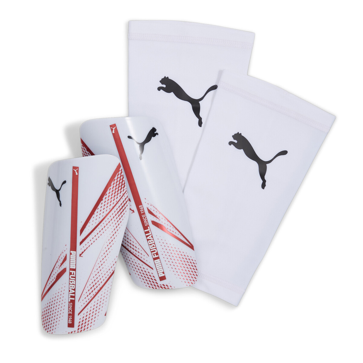 Canilleras Attacanto Puma - Blanco/Rojo 