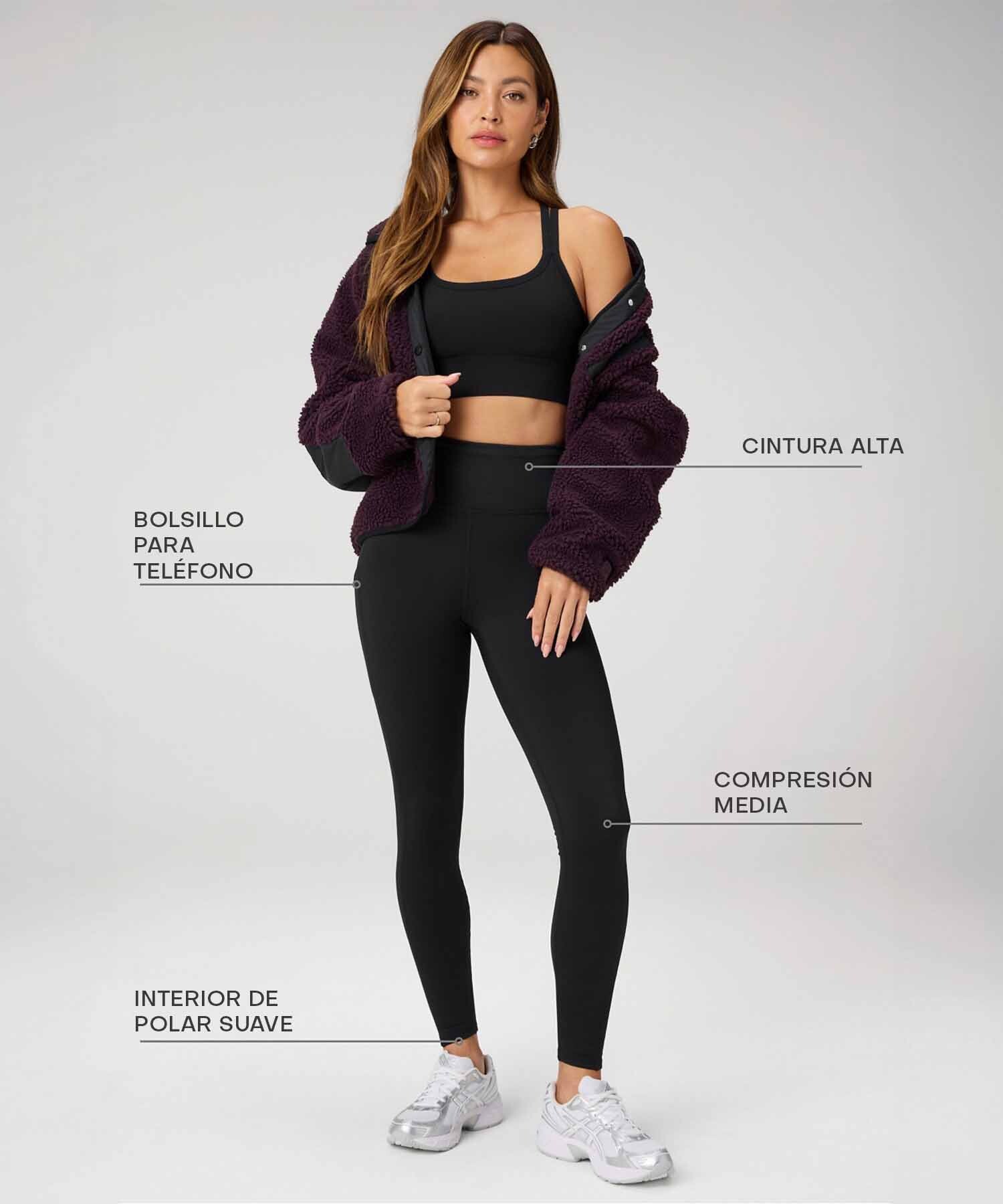 Leggings Cold Weather High-Waisted Pocket Mujer Black