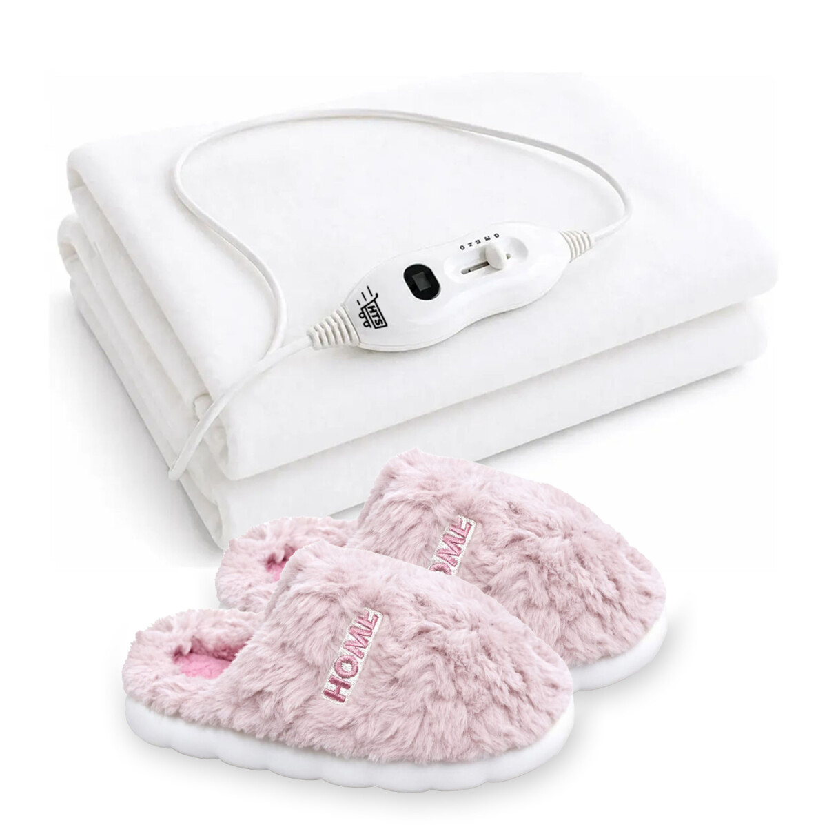 Set Pantufla Antideslizantes Unisex + Calienta Cama 1Pza HTS - Rosa Viejo 