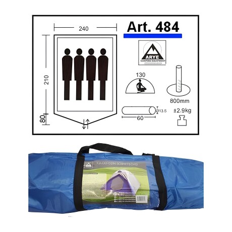 Carpa Igloo Arye con Sobretecho 4/5 Personas Carpa Igloo Arye con Sobretecho 4/5 Personas