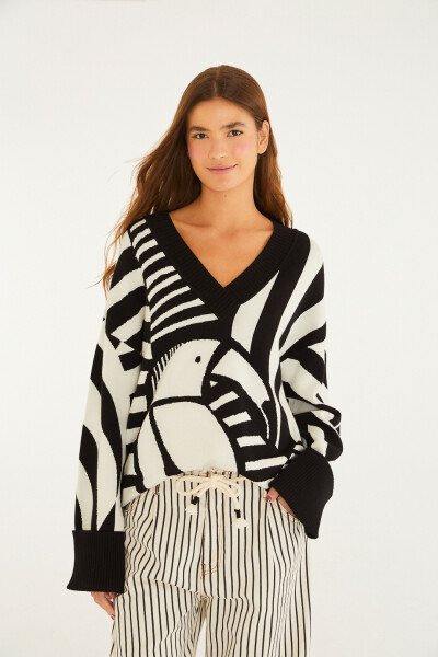 SWEATER Blanco Y Negro