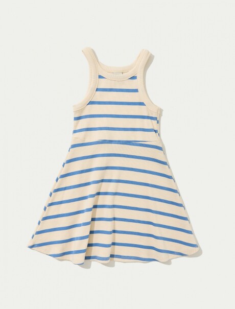 VESTIDO INFANTIL CON ESTAMPADO AZUL