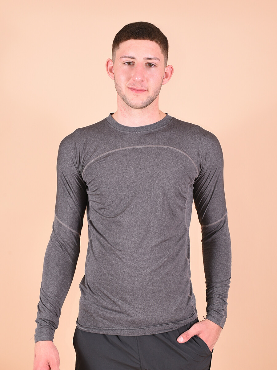 REMERA FITNESS TEO - GRIS 