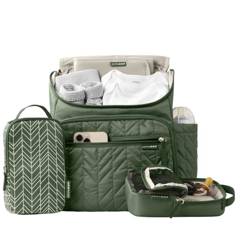 Mochila maternal Forma SKIP HOP verde