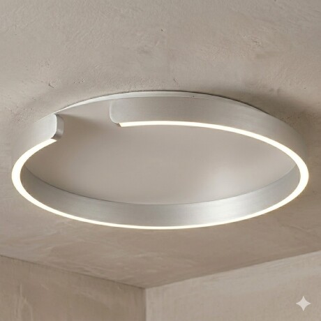 Plafón LED, Diseño anillo cortado, Dimerizable 40W 60CM PLATA