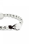 PULSERA DE CUENTAS DE ALEACIÓN DE METALES BAÑADAS EN PLATA DE LEY Y CUENTA CENTRAL MAYOR Pulsera