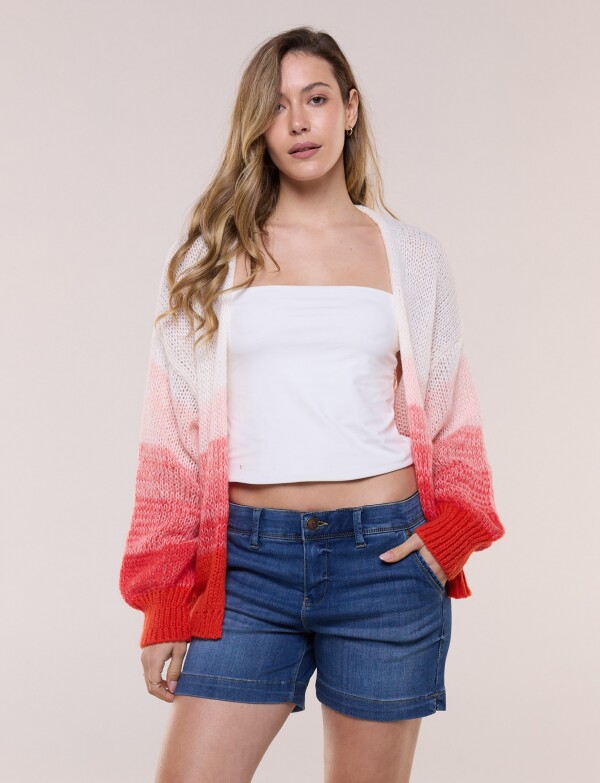 Cardigan Calado ROJO/MULTI