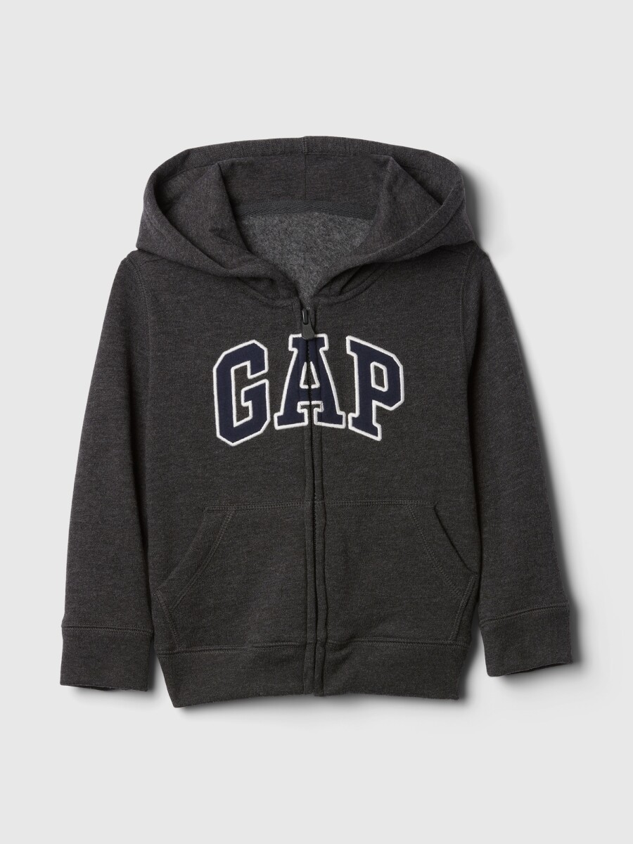 Canguro Con Cierre Logo Gap Toddler Niño - B85 Charcoal Heather 