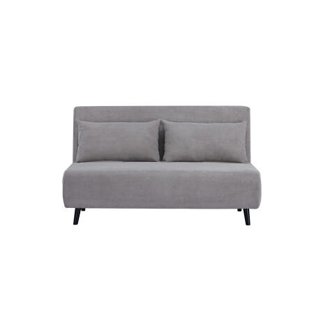 Sofá Cama con Estructura de Madera y 2 Almohadones Gris Claro Sofá Cama con Estructura de Madera y 2 Almohadones Gris Claro