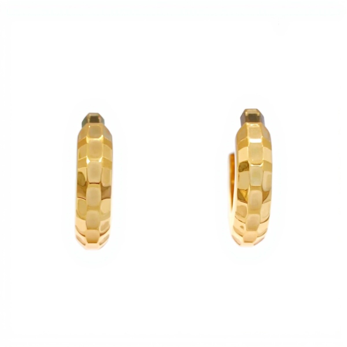 Caravanas aros de oro martillados- Oro bajo - Sin piedra- CA8105 - sinpiedra 