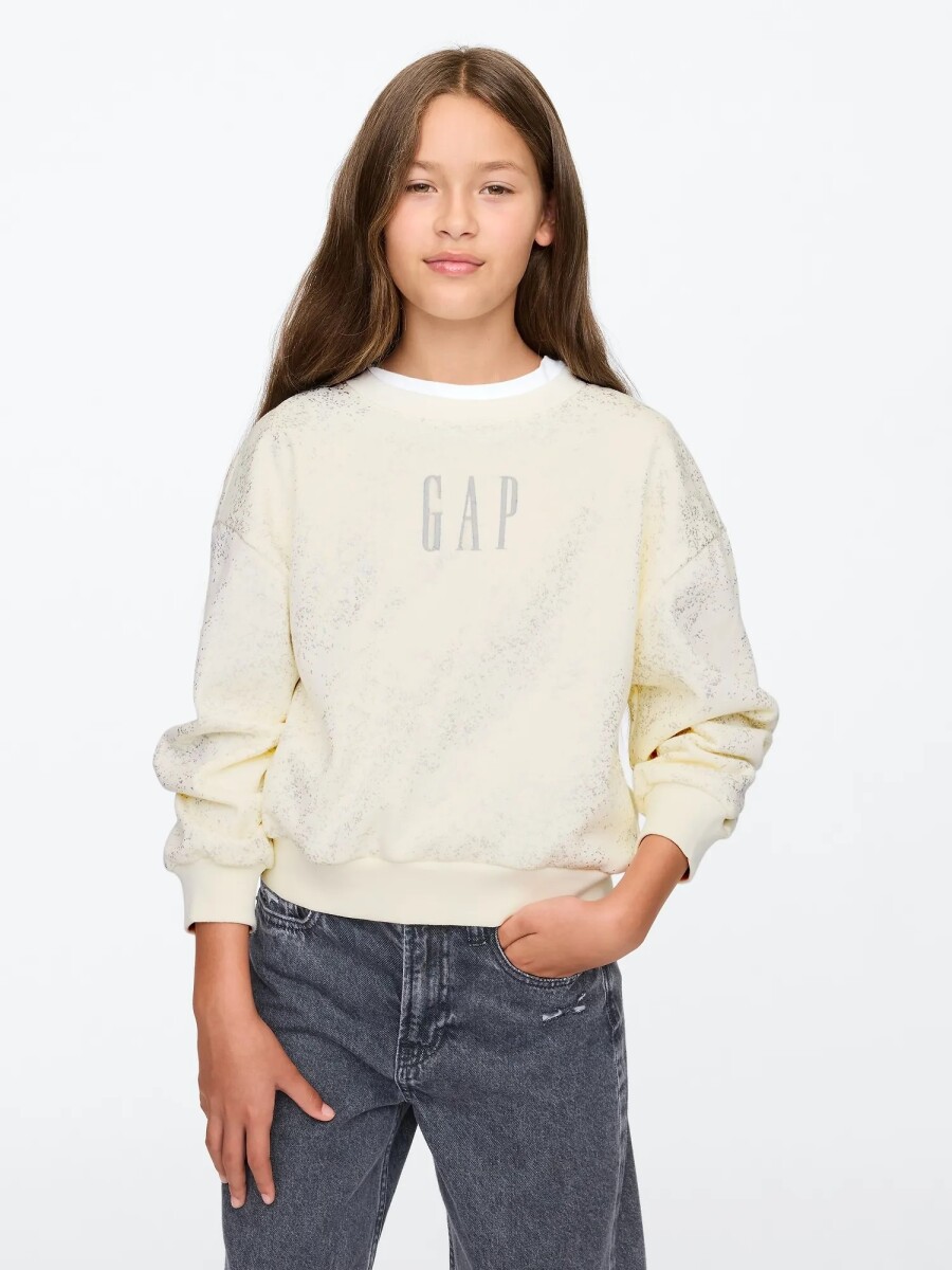 Buzo Deportivo Logo Gap Niña - Ivory Frost 