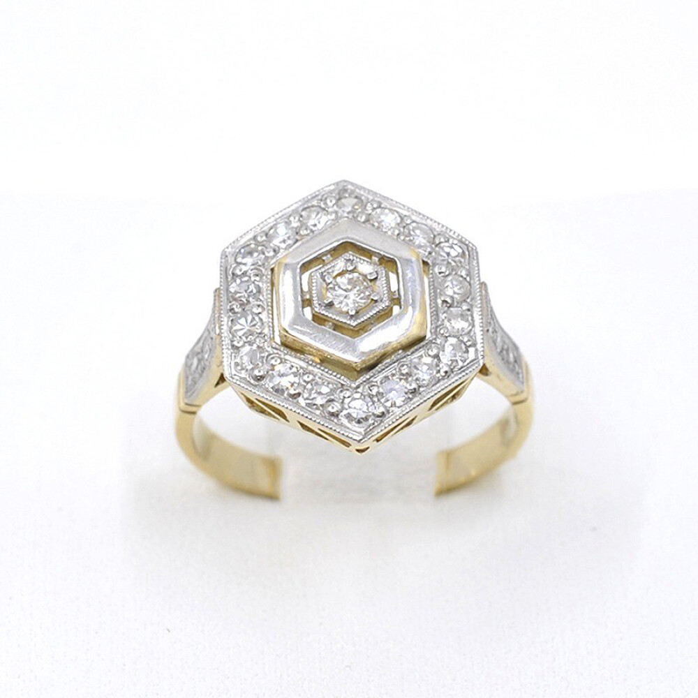 Anillo Oro 18K, Platino Y Brillantes Anillo Oro 18K, Platino Y Brillantes