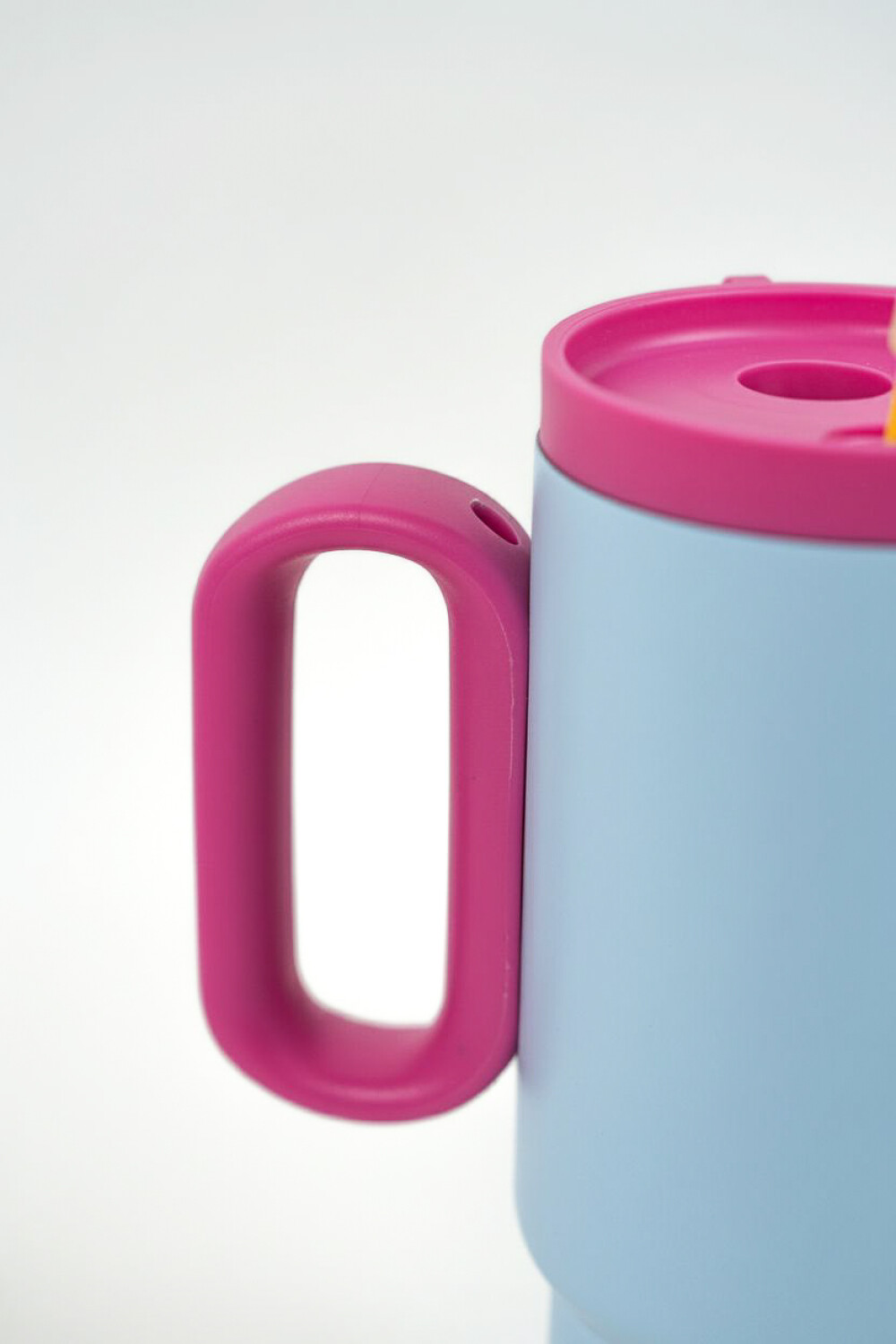Vaso Con Tapa + Sorbito Setta Azul