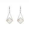 Caravanas trapezoides - Plata 925 - Nacar - CA4170 conpiedra