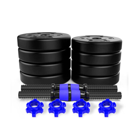 Set 2 Mancuernas + Barra 3en1 + 20kg Disco Pesa PVC Cmb001235