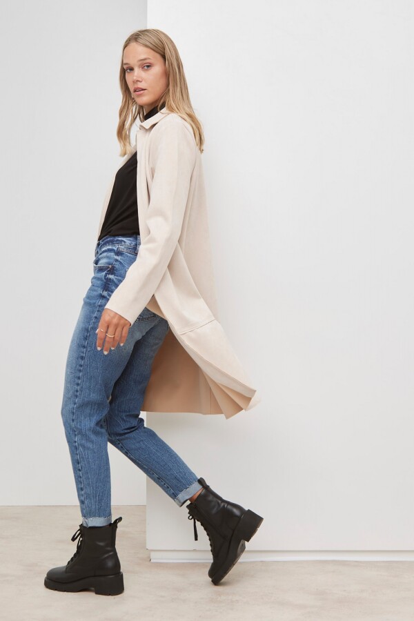 Chaqueta Suede Larga BEIGE