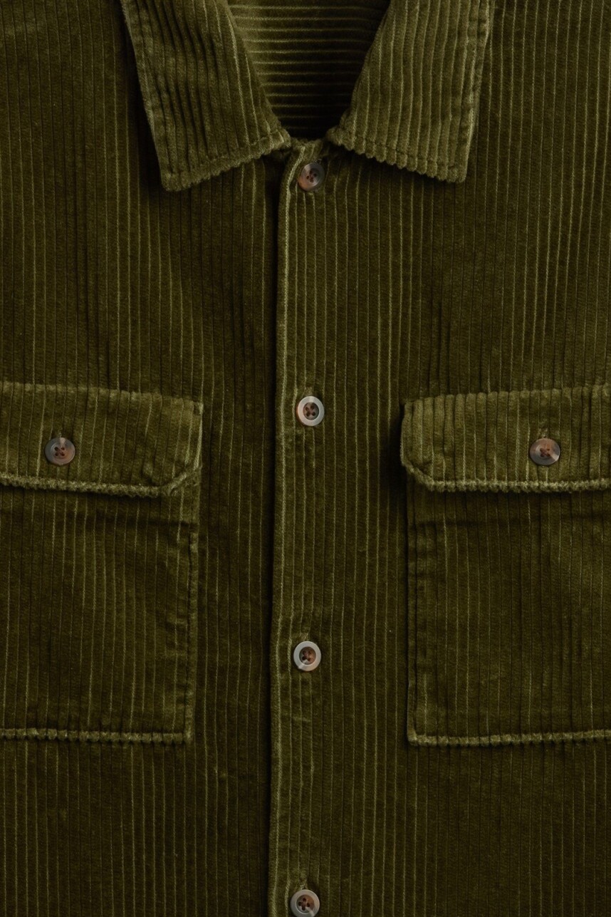 Sobrecamisa De Pana Hombre Olive Night 19-0515Tcx