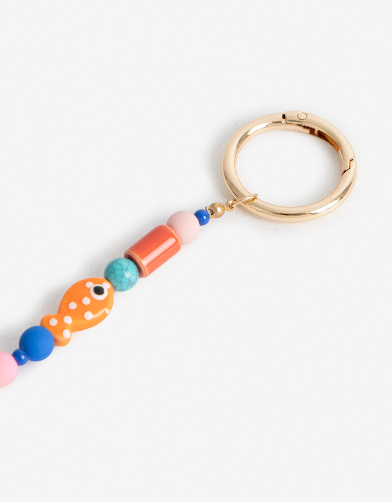 Llavero Acrilico Llavero Y Bag Charm Beads Marinos - Combinacion Multicolor