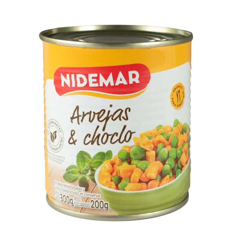 ARVEJAS Y CHOCLO NIDEMAR 250G Arvejas Y Choclo Nidemar 250g