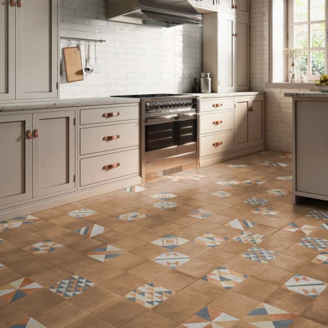Porcelanato Marron Relieve Mate 20X20Cm Piso Pared GAMAS DE MARRON