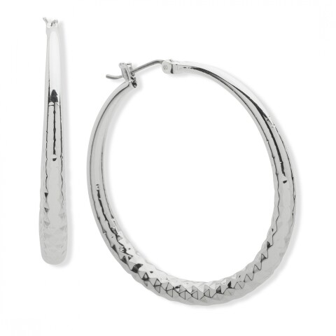 Bijouterie Texture Hoop Silver