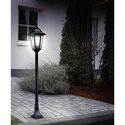 Farol pie colonial negro E27 IP44 1000MM LATERNA 4 EG0400