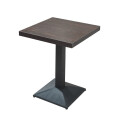 Mesa De Bar Cuadrada De Madera Y Metal Marron oscuro