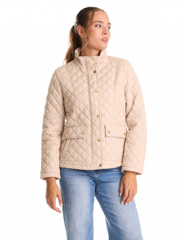 Campera Capitoneada & Trabas De Ajuste BEIGE