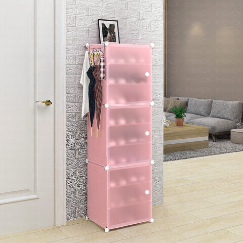 Armario Organizador de Zapatos IMBACK IBK-PLC007 | 3 Pisos, 3 Puertas Esmeriladas, Compacto y Versátil Rosa Armario Organizador de Zapatos IMBACK IBK-PLC007 | 3 Pisos, 3 Puertas Esmeriladas, Compacto y Versátil Rosa