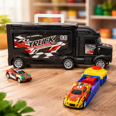 Camión Porta-autos Manija Con 2 Autos Lanzador para +3 años Varios