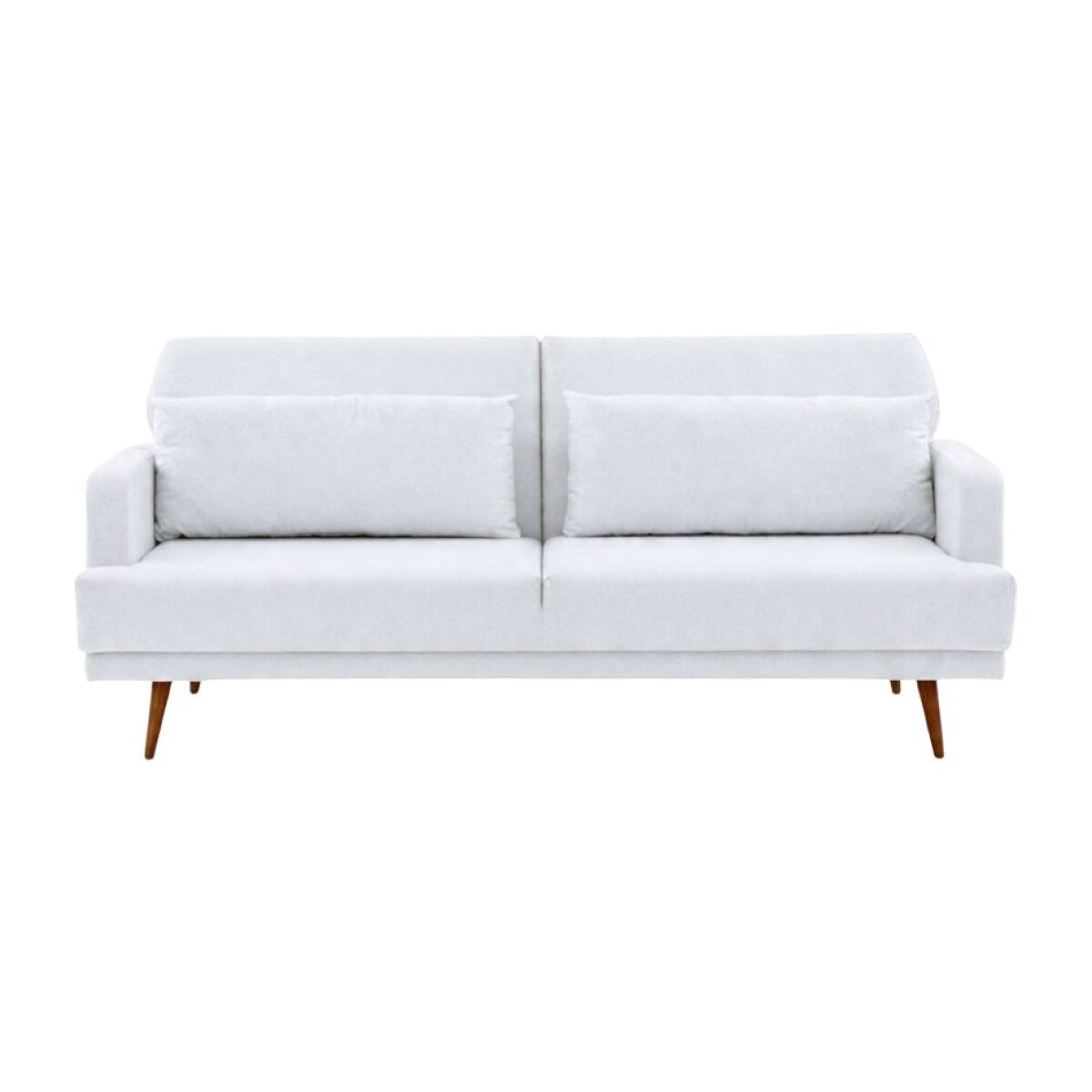 SOFA CAMA NORDICO TELA CLARA - ALMOHADONES BEIGE -PRODUCTO CON DETALLES - OUTLET 