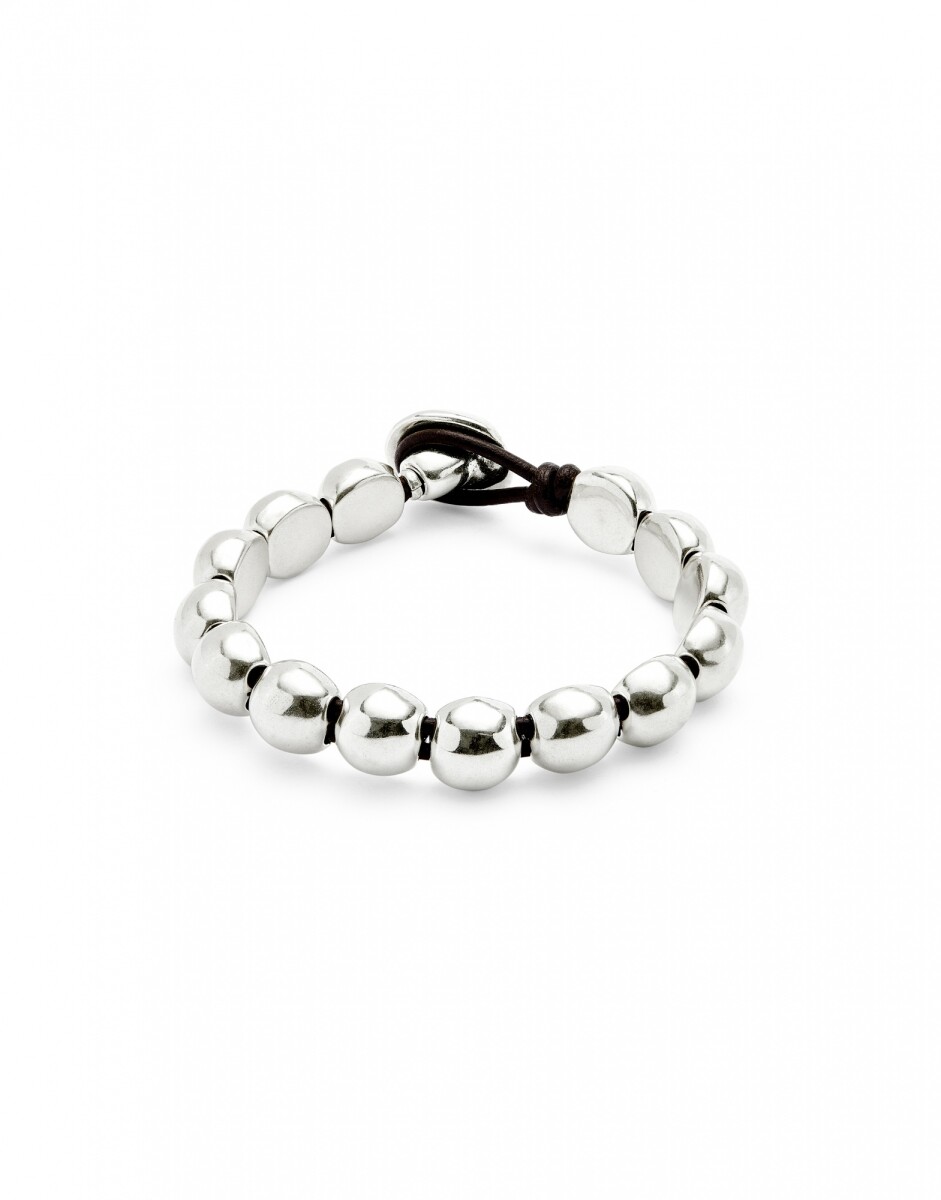 PULSERA CON CUENTAS PEQUEÑAS DE ALEACIÓN DE METALES BAÑADAS EN PLATA DE LEY - Pulsera 