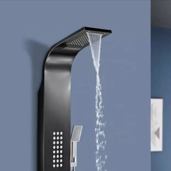 PANEL DUCHA NEGRO BRILLANTE 140 X 23 CM PANEL DUCHA NEGRO BRILLANTE 140 X 23 CM