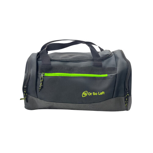 BOLSO DEPORTIVO CON 4 BOLSILLOS NEGRO Y VERDE