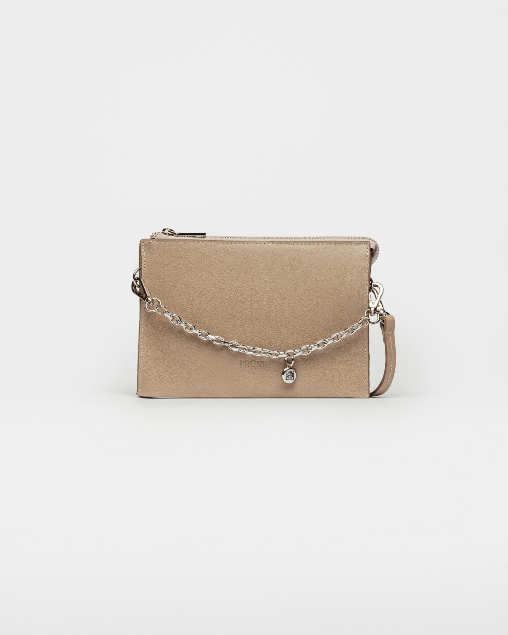 Mini bag Kaia en cuero arrugado Taupe