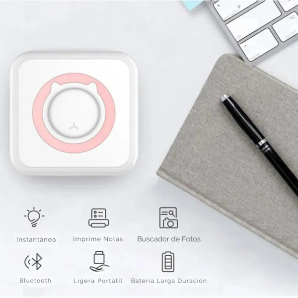 Impresora Instantanea Portatil Bluetooth Termica Infantil Variante Color Rosa