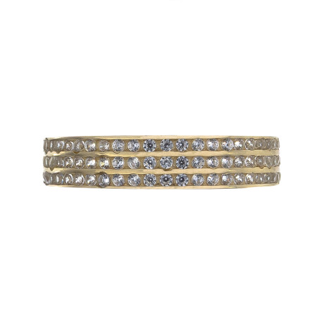Anillo de oro 10 ktes con circonias, MEDIO SIN FIN. Anillo de oro 10 ktes con circonias, MEDIO SIN FIN.