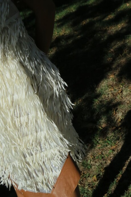 Mini Fringes Dress Blanco
