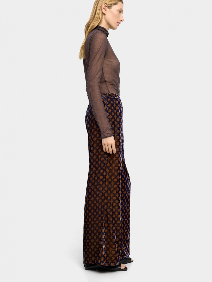 Pantalón Aterciopelado Con Estampado De Círculos multicolor