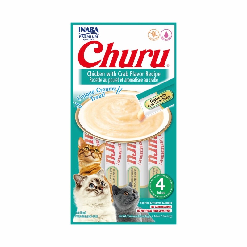 Churu Pollo con Cangrejo 56gr (4 unidades x 14 gr) Churu Pollo con Cangrejo 56gr (4 unidades x 14 gr)